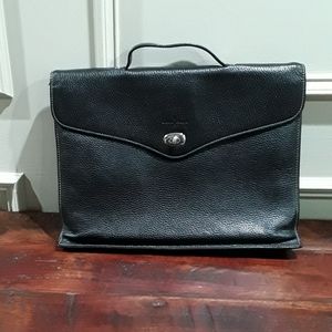 Cole Haan Mens Black Leather Briefcase